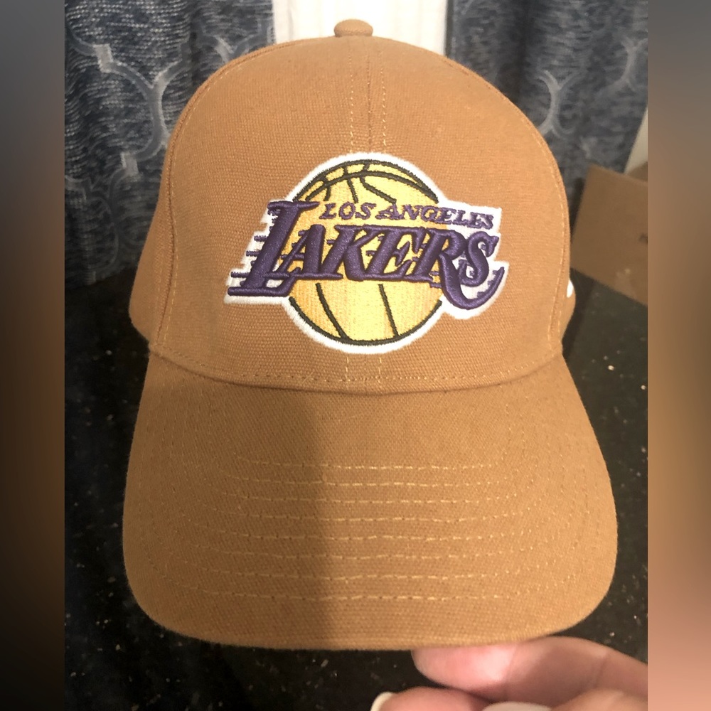 LAKERS Team Ball Cap canvas style material with embroidery never worn, one size